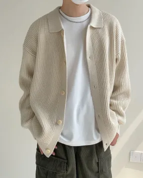 Zhou Classic Collared Knit Cardigan