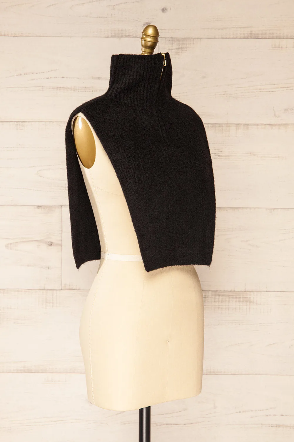 Zigong Black | High Neck Collar w/ Zipper