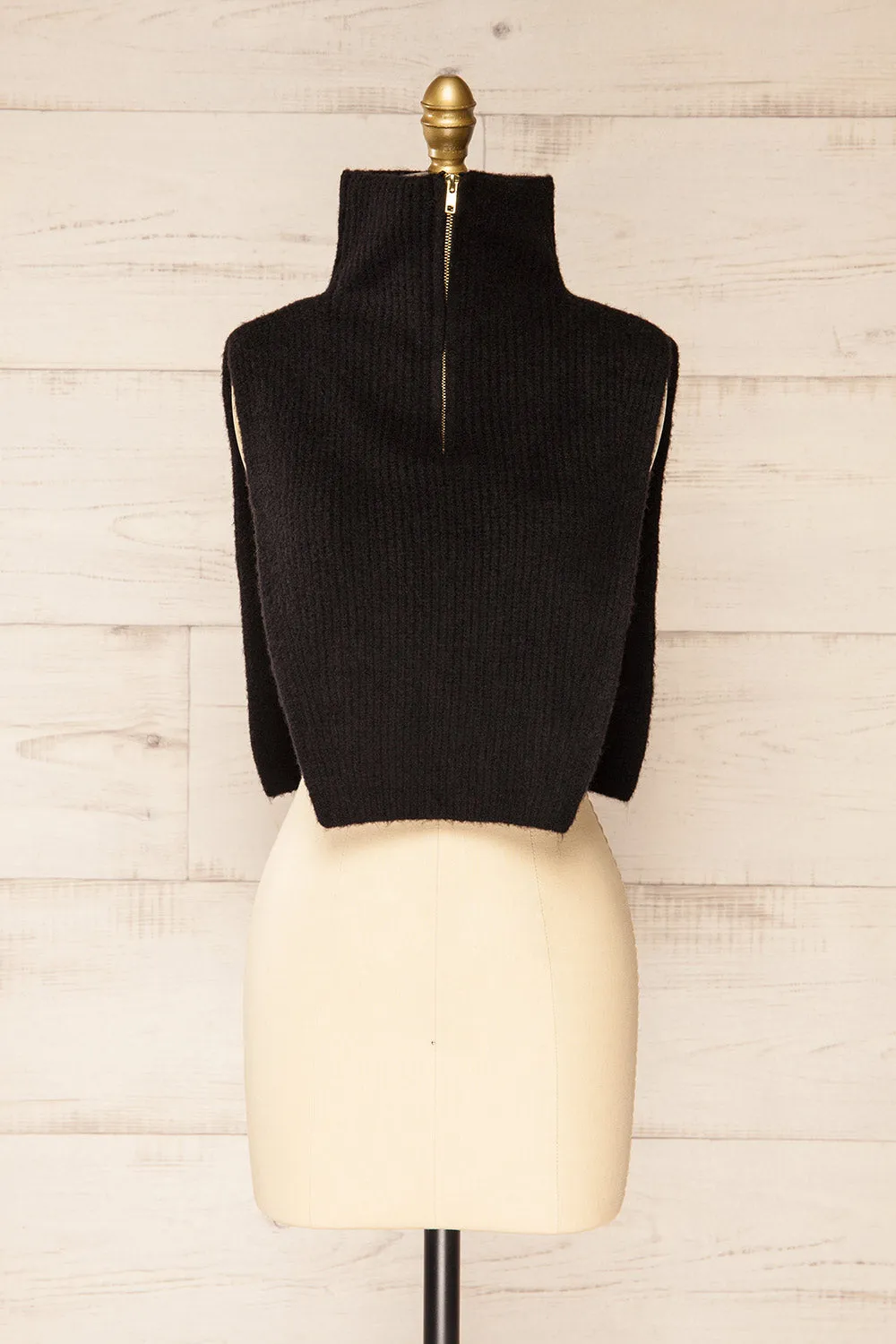 Zigong Black | High Neck Collar w/ Zipper